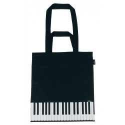Czarna torba z motywem klawiszy fortepianu